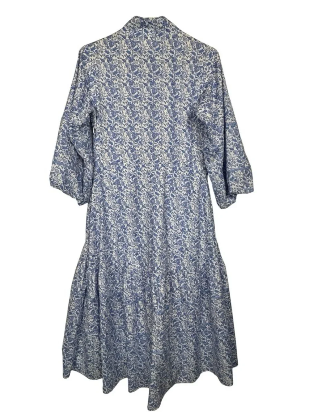 Hyacinth House Dress Womens S MIdi Baby Blue Ditsy Floral Hillsborough Cotton - Picture 4 of 6